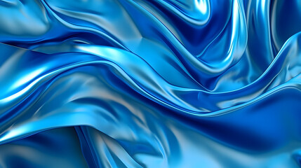 Obraz premium Blue liquid metal plastic flow abstract graphic poster web page PPT background