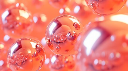 Abstract background with pink shiny balls.