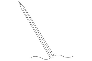 Continuous one line art simple pencil sketch outline vector illustration