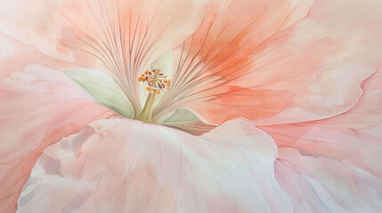 Softly lit, random flower in pastels, a close-up watercolor creation, hand-drawn to highlight its delicate natural beauty. - obrazy, fototapety, plakaty