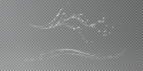 Holiday decor element in the form of a glowing white sakura branch. Abstract glowing dust. Christmas background made of luminous dust. Vector png. Floating cloud of holiday brAdobe Illustrator Artwork © Виктория Проскурина