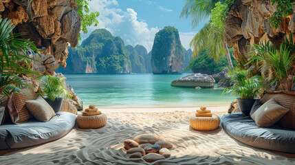 James Bond Island in Phuket, Thailand, showcases natural beauty, popular tourist destination in Asia. - obrazy, fototapety, plakaty