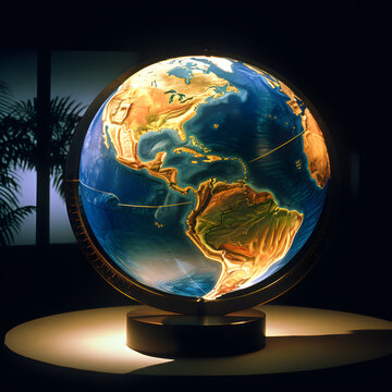 Stunning Image of the Earth Globe with a Luminous Background Featuring Primarily the Pacific Ocean Region