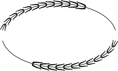 Vector simple decorative frame with twigs and leaves