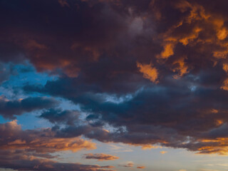 Fototapeta na wymiar colorful and dramatic sunset clouds