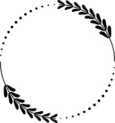 Vector decorative border with leaves for award, logo, invitation, nobility