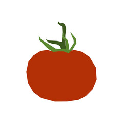 Tomato isolate icon. Minimalistic style, primitive cut geometric pattern vector.