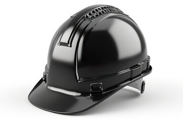 Fototapeta premium Hard hat black on white background, 