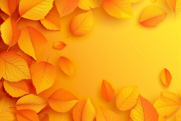 Fototapeta na wymiar Hello Autumn 3d minimal background