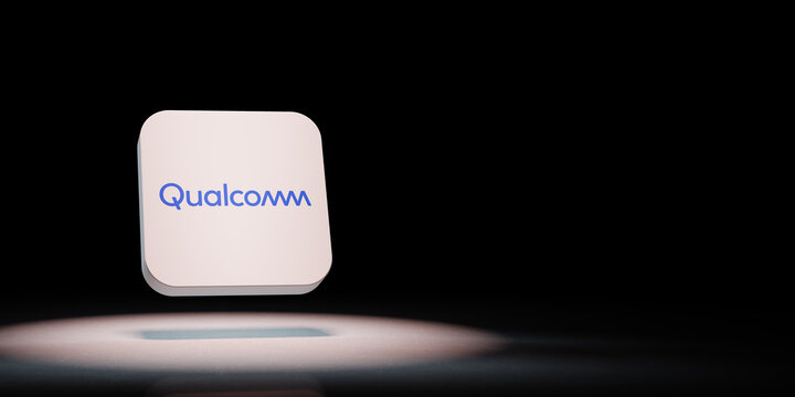 Qualcomm App Icon Spotlighted on Black Background