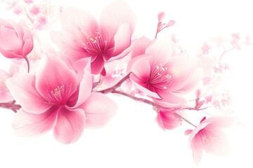 Obraz premium Pink Flower Japanese Vector Transparent 