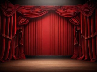 red stage curtains