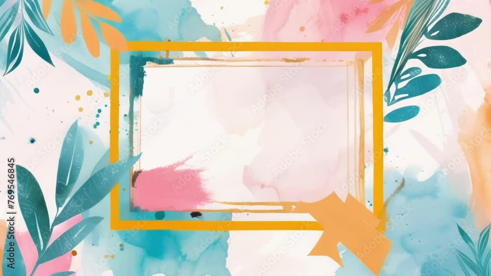 Poster blank mockup of a certificate design with a watercolor background and handlettered typography for re