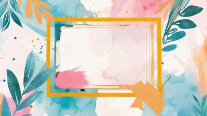 Blank mockup of a certificate design with a watercolor background and handlettered typography for recognizing artistic talents.