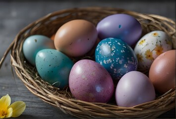 Obraz na płótnie Canvas colored easter eggs