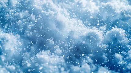 Obraz premium A fresh snow texture background, glowing softly in a serene blue tone