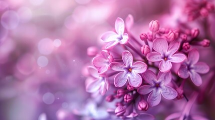 A macro photograph highlighting the delicate beauty of lilac violet flowers