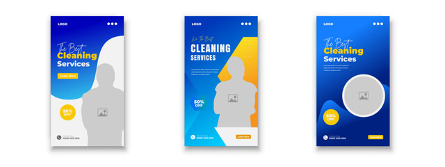 Cleaning Services Instagram story Design backgrounds for Instagram stories and post web bundle advertisement banner template