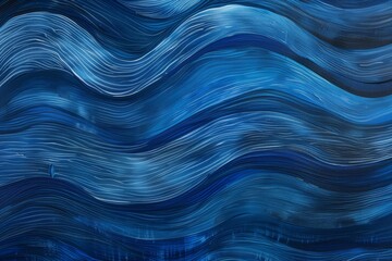 blue acrylic wave patterns on canvas