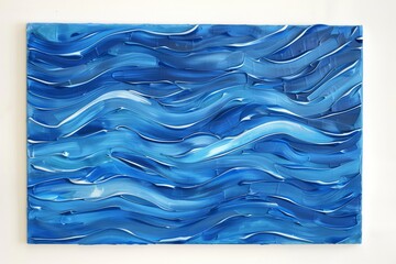 blue acrylic wave patterns on canvas - 769549628