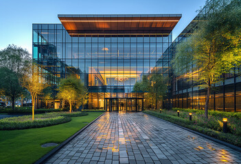 Financial centers and modern office buildings in the USA