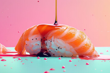 Close up of a sushi  - Powered by Adobe