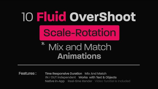 Fluid Overshoot Scale Rotation Title Animator 