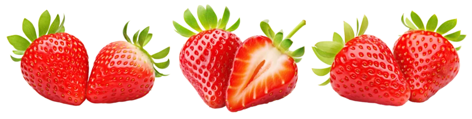 Fototapeten Set of delicious strawberries, cut out © Yeti Studio