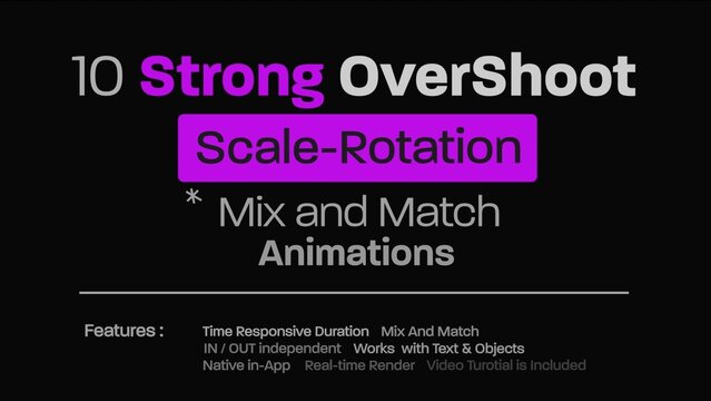 Strong OverShoot Scale Rotation Title Animator