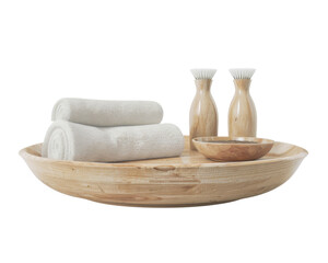 3d spa set isolated on transparent background, png element.