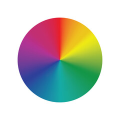 Color wheel palette, Color harmony. Vector Illustration. arrangement of color hues around a circle or disc - obrazy, fototapety, plakaty
