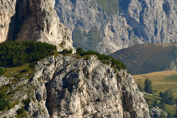 Dolomite mountains panorama view from top of climbing tour