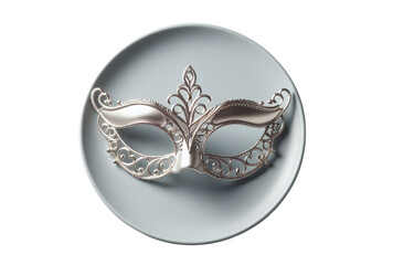 carnival mask in the plate Isolated on transparent PNG background