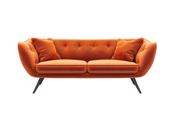 Two Pillows on Orange Couch