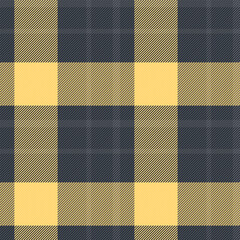 Stripe plaid texture vector, african fabric pattern background. Fade check tartan seamless textile in amber and dark colors. - 769555638