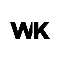 Letter W and K, WK logo design template. Minimal monogram initial based logotype. - 769556040