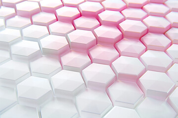 Pink and white hexagon background pattern