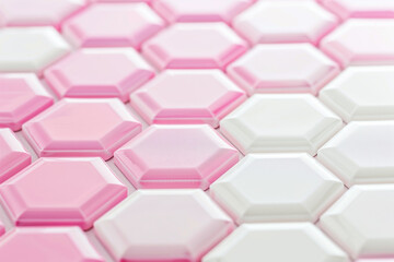 Pink and white hexagon background pattern