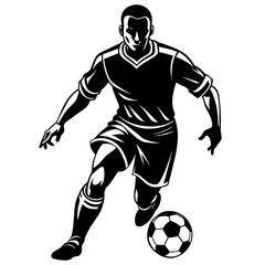 Fototapeta na wymiar vector football soccer player silhouette isolate
