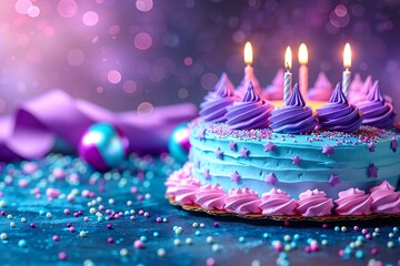 31st year birthday cake on isolated colorful pastel background  - obrazy, fototapety, plakaty