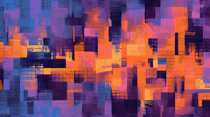 Fototapeta na wymiar Digital purple and orange artistic sense abstract graphic poster web page PPT background