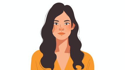 Portrait of a Young Woman Flat vector 