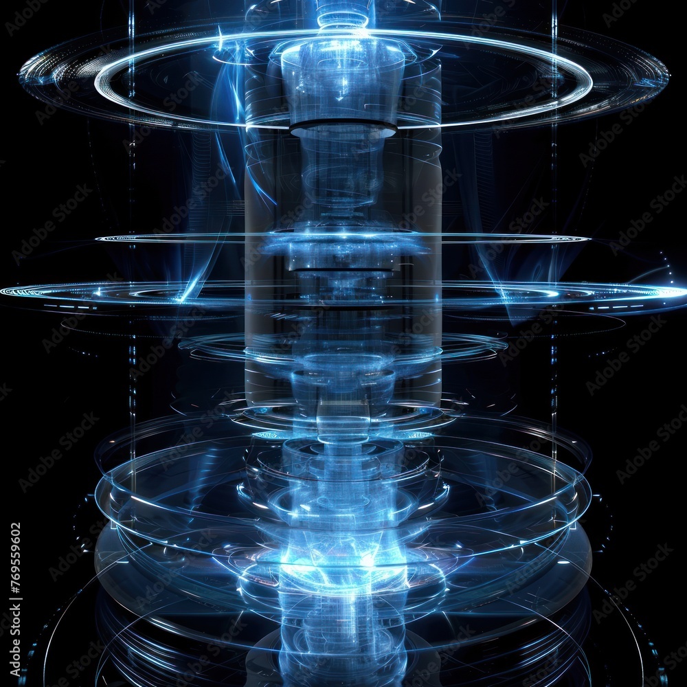 Poster antimatter reactor core, abstract energy pulses, generative ai