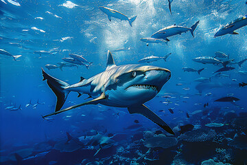 Fototapeta premium shark in the sea, Sharks