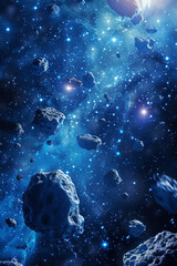 Asteroids in space for background