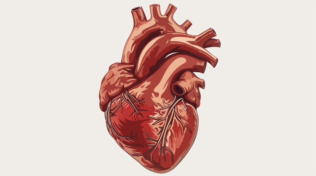 Rendered medically accurate illustration of the heart