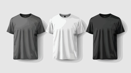 Shirt mock up set. T-shirt template. Black gray and white