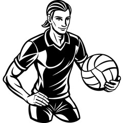 volley ball player vector design 