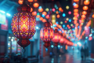 Obraz na płótnie Canvas arabic lantern for ramadan concept background 