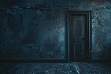 Fototapeta na wymiar A door in a room, minimalism